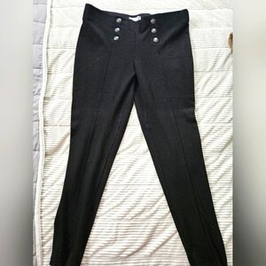 89+Madison Black Button-Detail Pants. Leggings Size Large